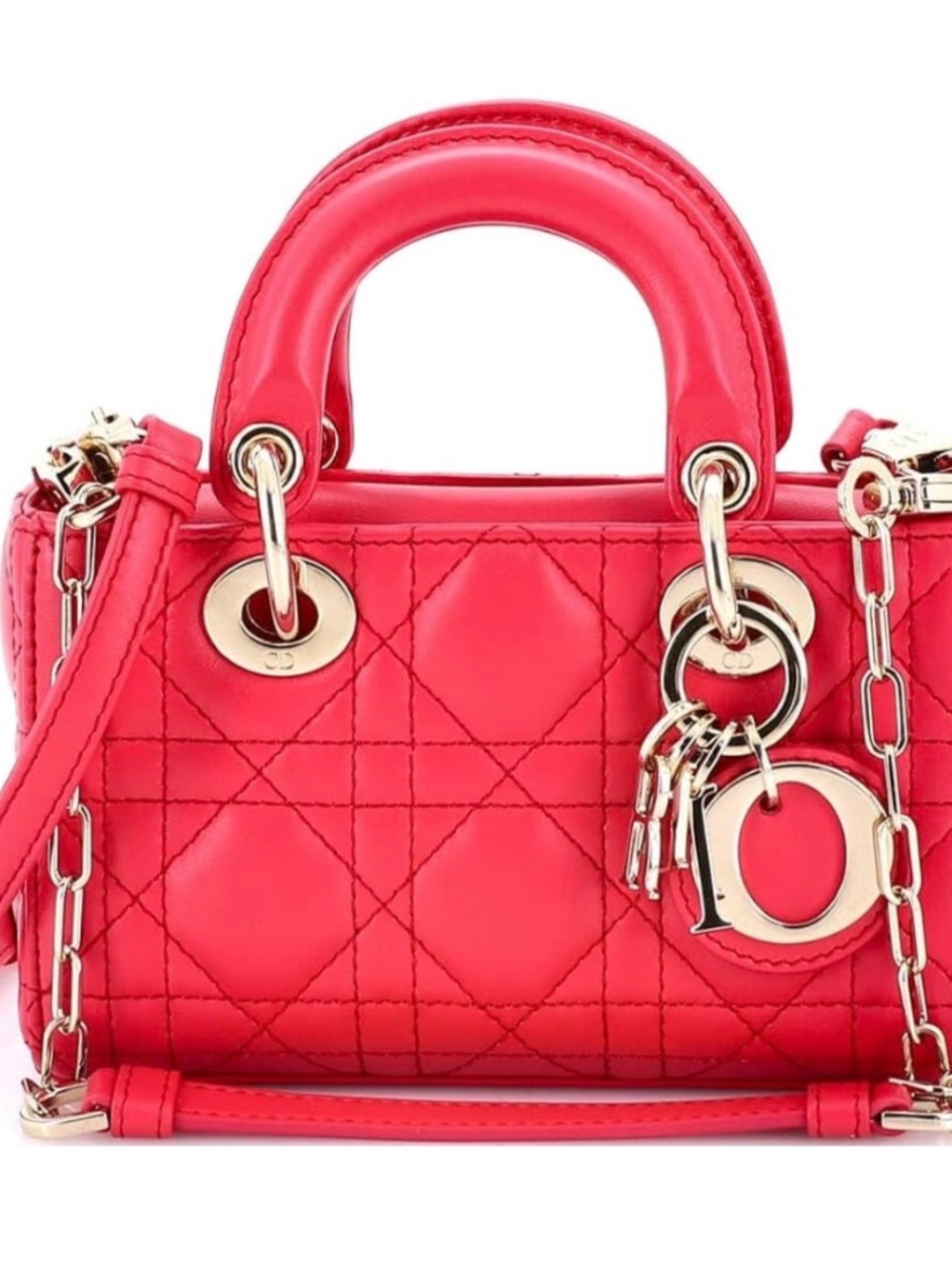 Dior Lady D-Joy Bag Cannage Quilt Lambskin Micro, Pink